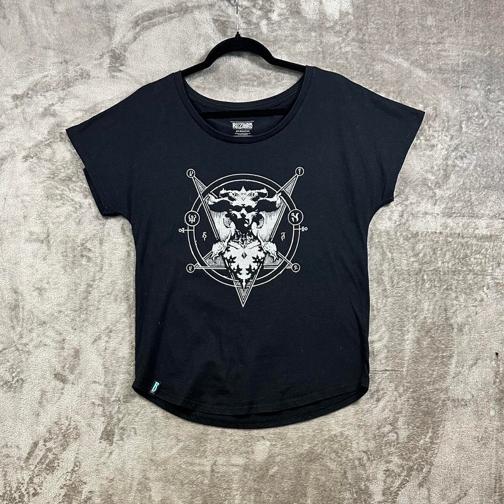 Blizzard Entertainment Diablo Baphomet Tee Black Gothic Gamer Shirt Size M